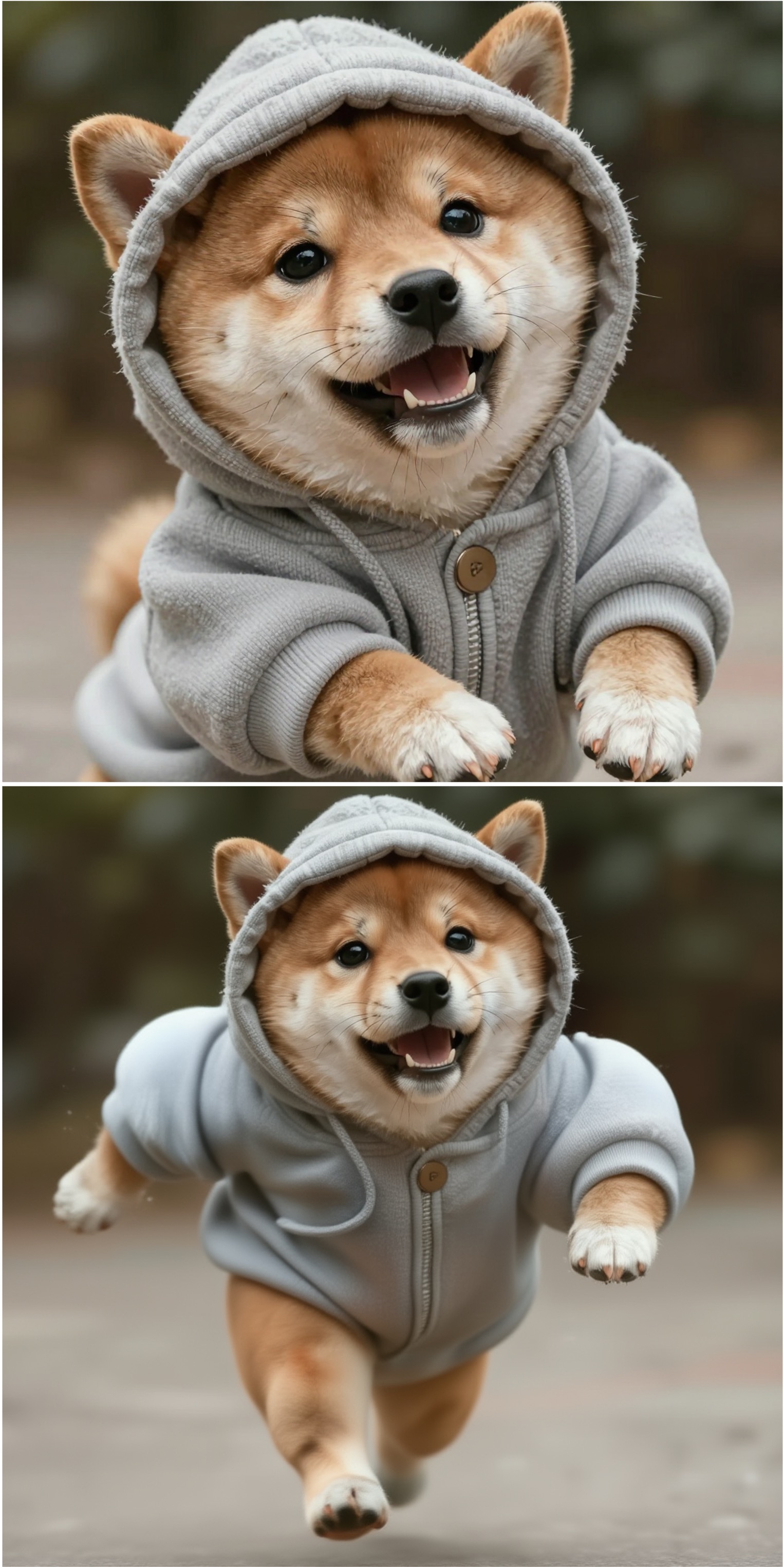Dog in hoodie